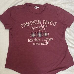 Autumn Harvest Graphic Tee - Burgundy